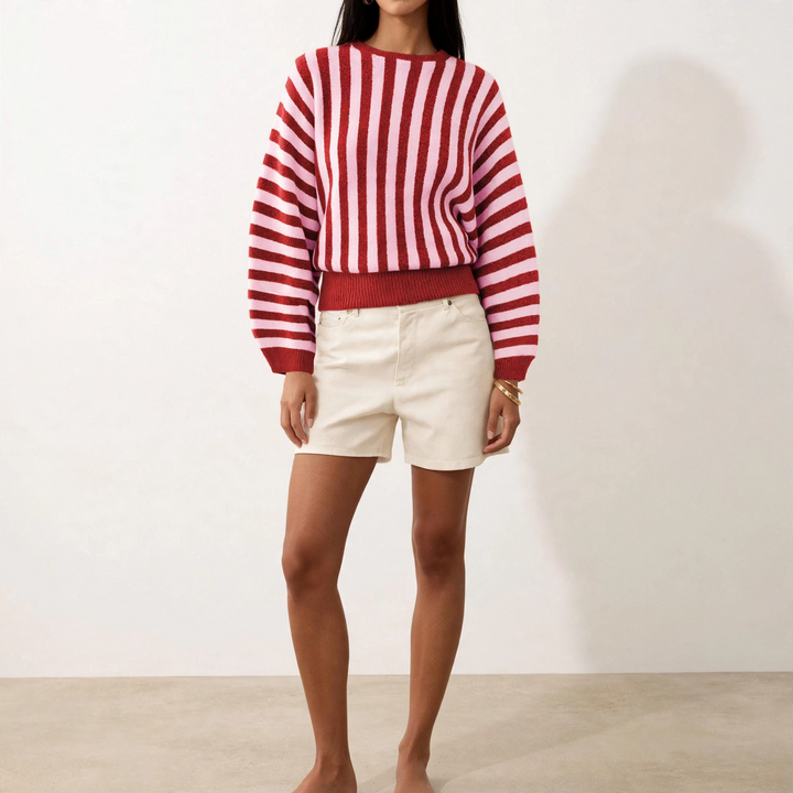 Cabana Strip Knit Crewneck