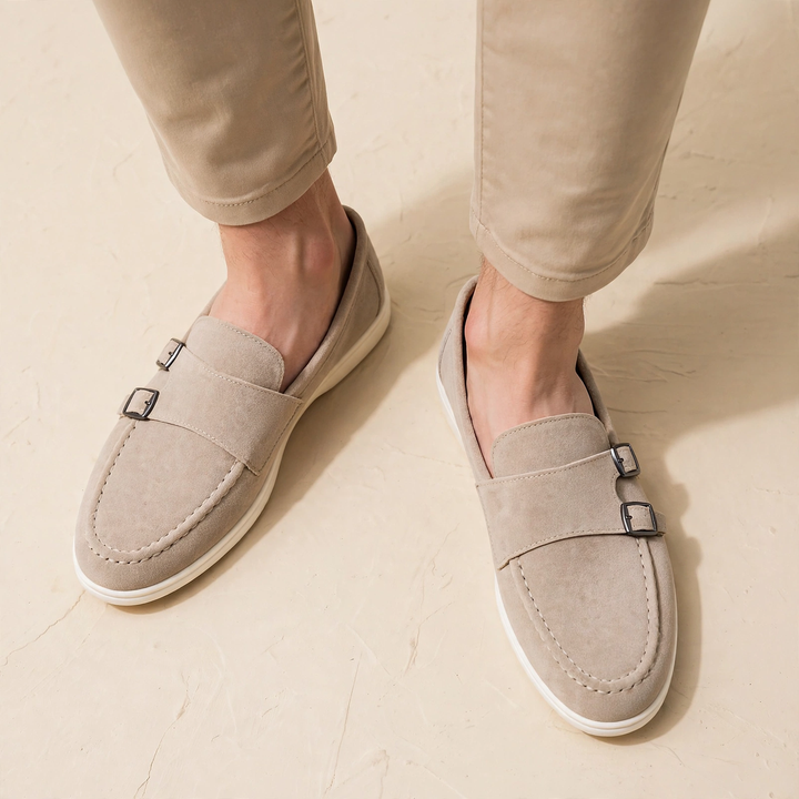 Cloister Double-Buckle Suede Loafer