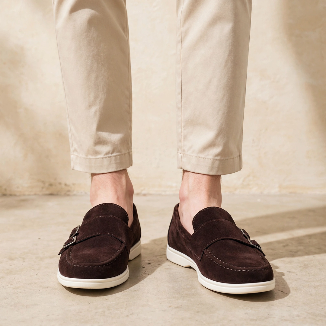 Cloister Double-Buckle Suede Loafer