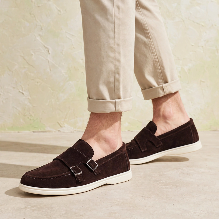 Cloister Double-Buckle Suede Loafer