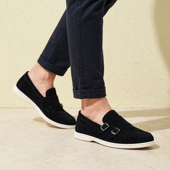 Cloister Double-Buckle Suede Loafer