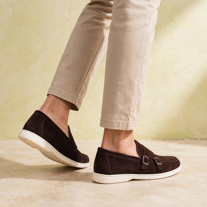 Cloister Double-Buckle Suede Loafer