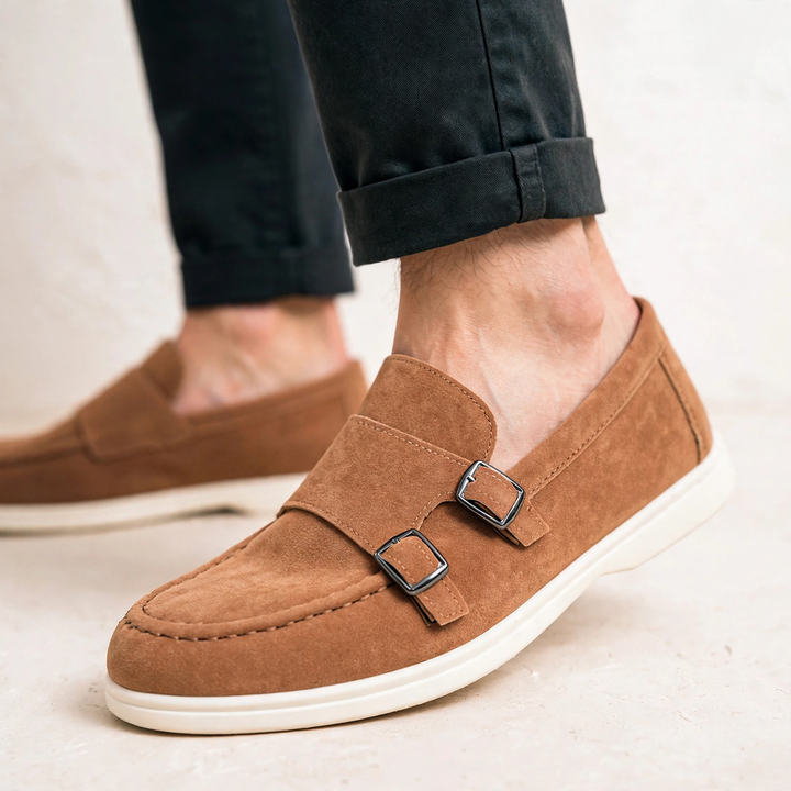 Cloister Double-Buckle Suede Loafer