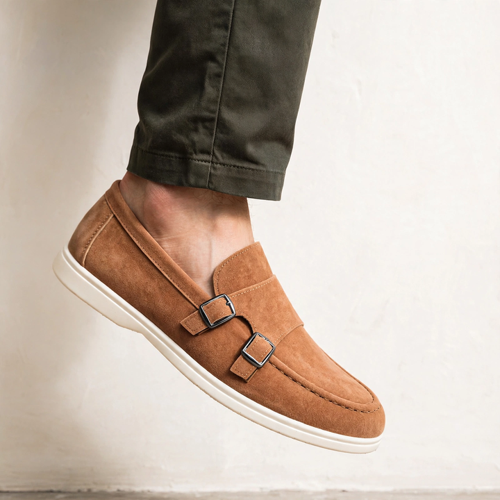 Cloister Double-Buckle Suede Loafer
