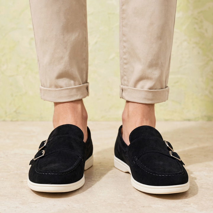 Cloister Double-Buckle Suede Loafer