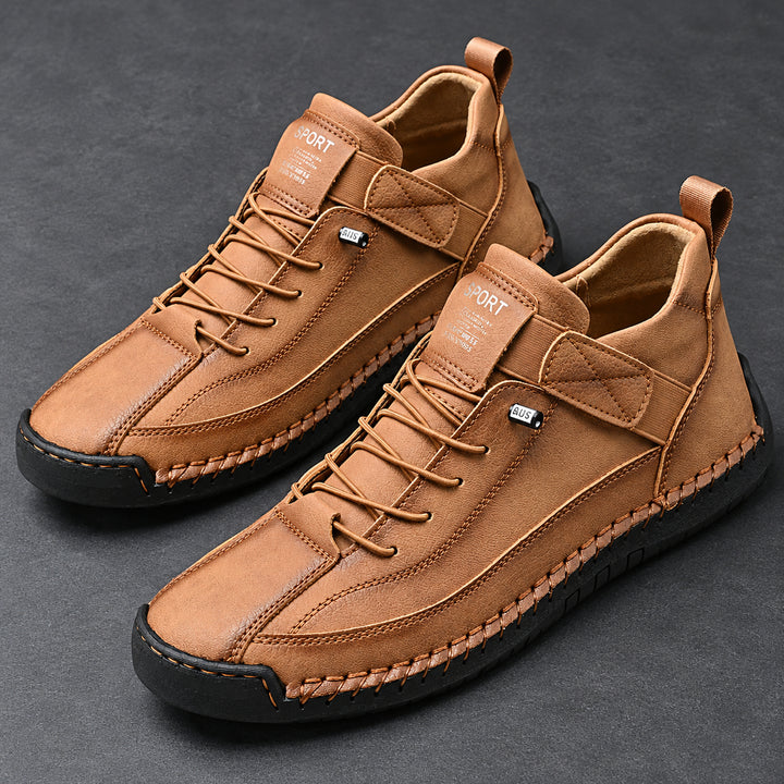 Wexford Hand-Stitched Leather Sneaker — Tan