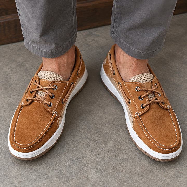 Hyannis Suede Deck Sneaker — Tan