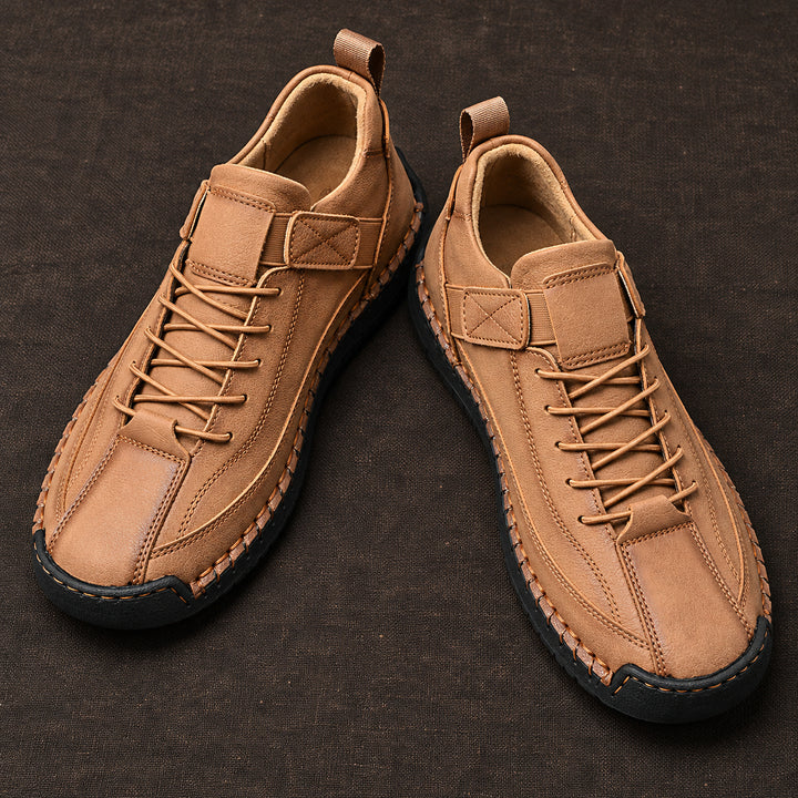 Wexford Hand-Stitched Leather Sneaker — Tan