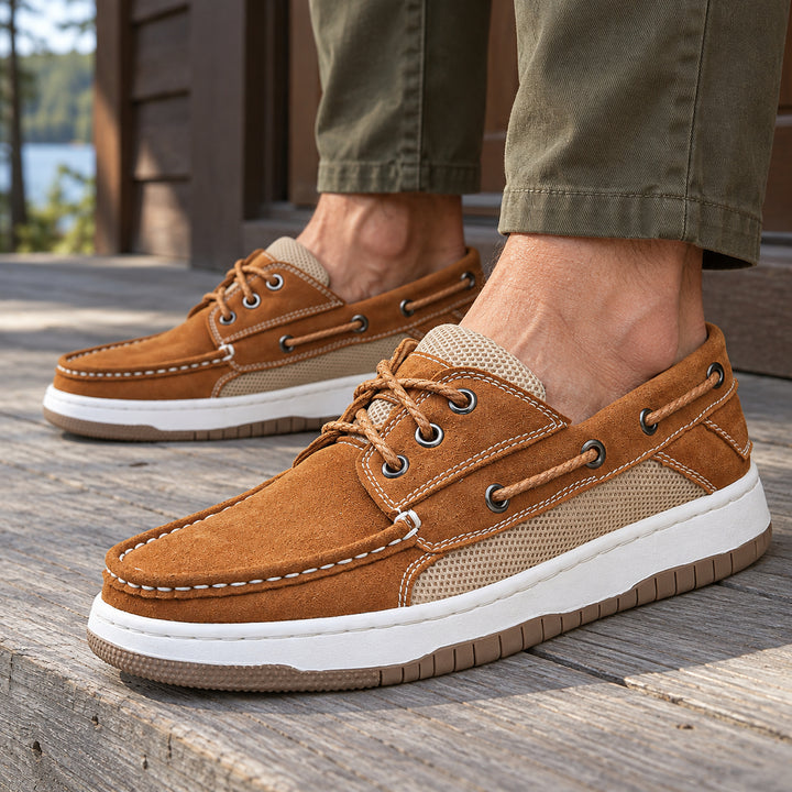 Hyannis Suede Deck Sneaker — Tan