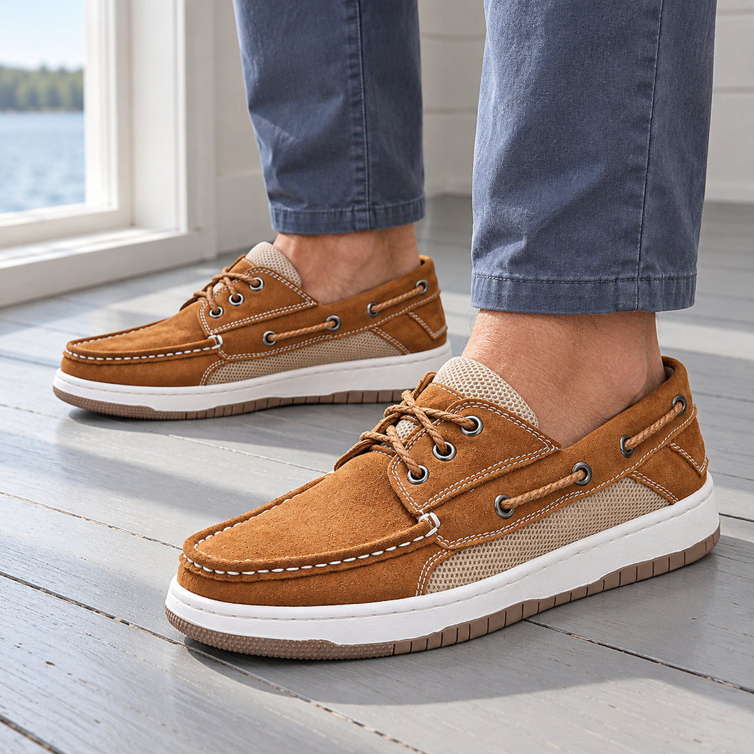 Hyannis Suede Deck Sneaker — Tan