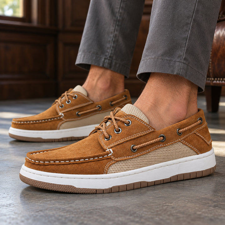 Hyannis Suede Deck Sneaker — Tan