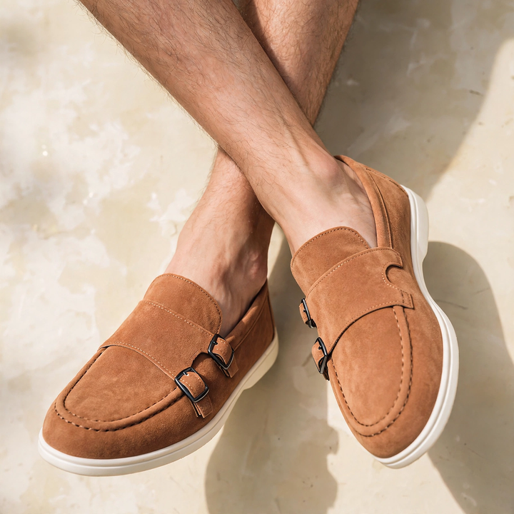 Cloister Double-Buckle Suede Loafer