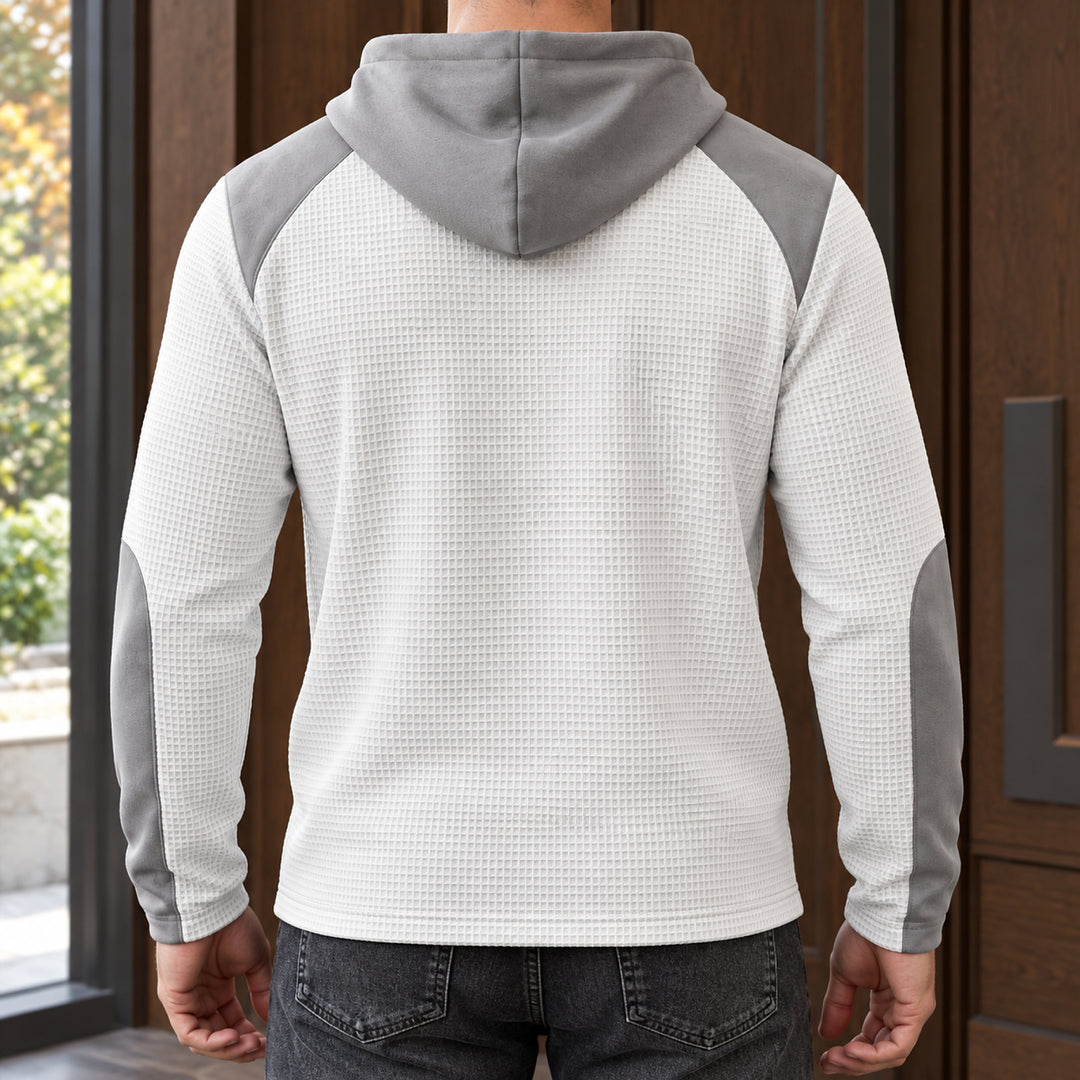 Kingston Lace-Up Waffle Hoodie — White