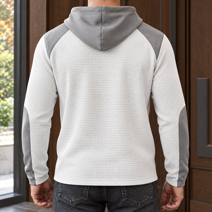 Kingston Lace-Up Waffle Hoodie — White