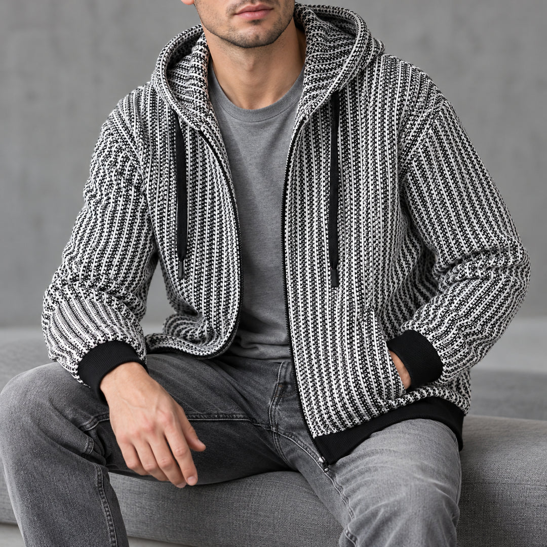 Thornton Knit Hooded Jacket — White