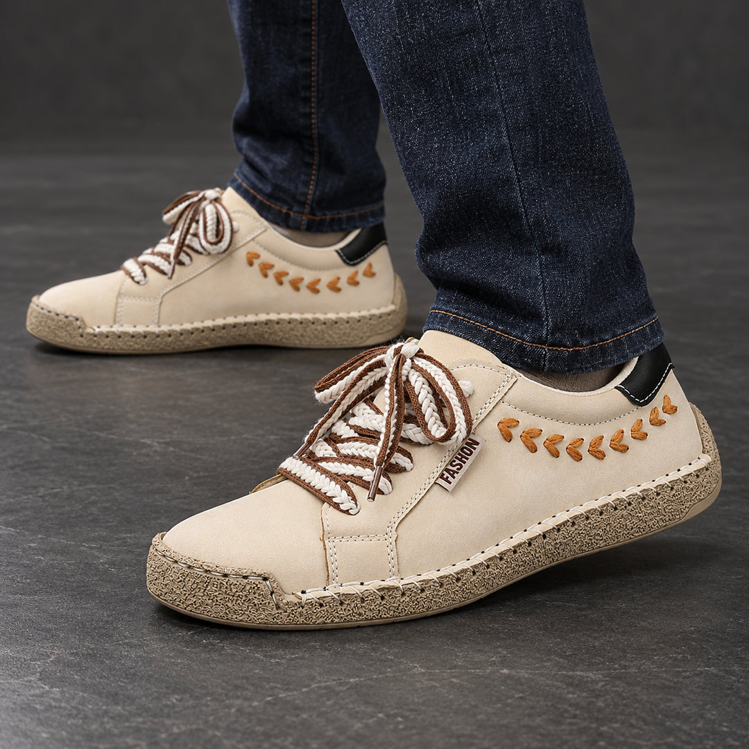 Arlo Hand-Stitched Sneaker — White