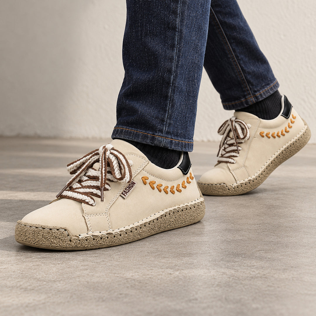 Arlo Hand-Stitched Sneaker — White