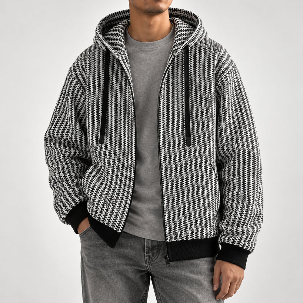 Thornton Knit Hooded Jacket — White