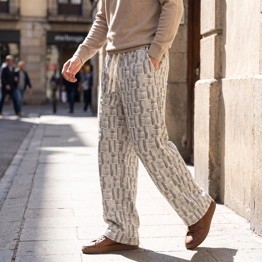 Parquet Corduroy Wide-Leg — White