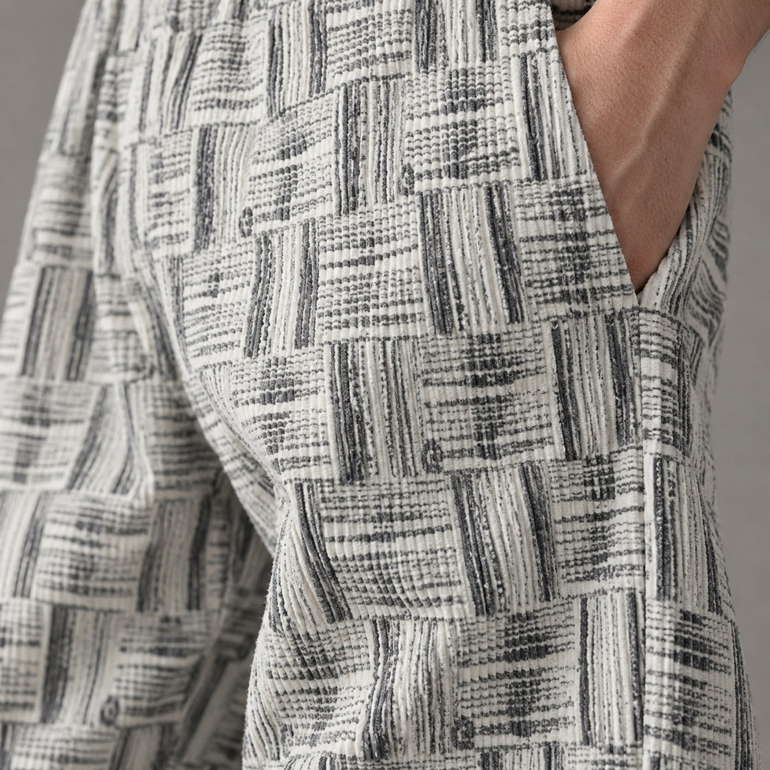 Parquet Corduroy Wide-Leg — White
