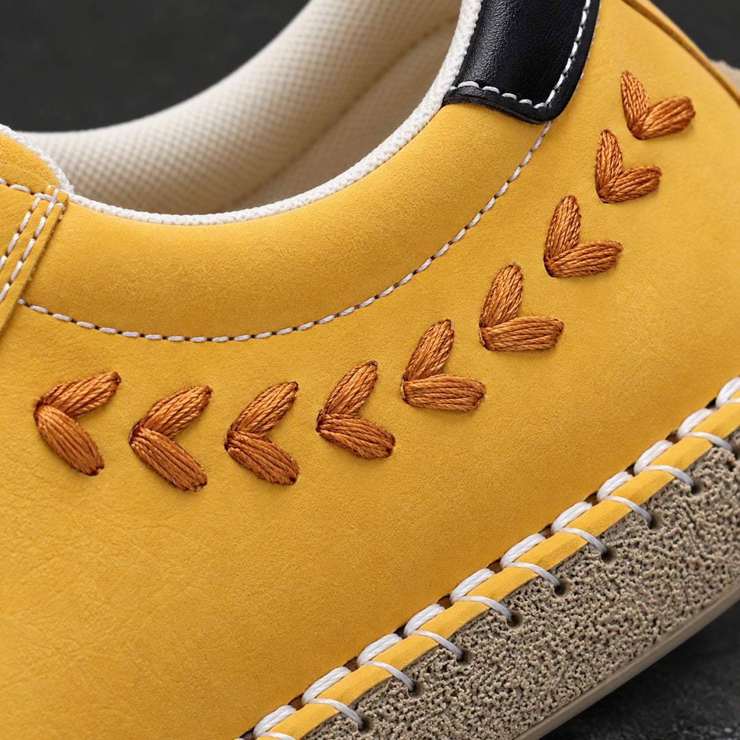 Arlo Hand-Stitched Sneaker — Yellow