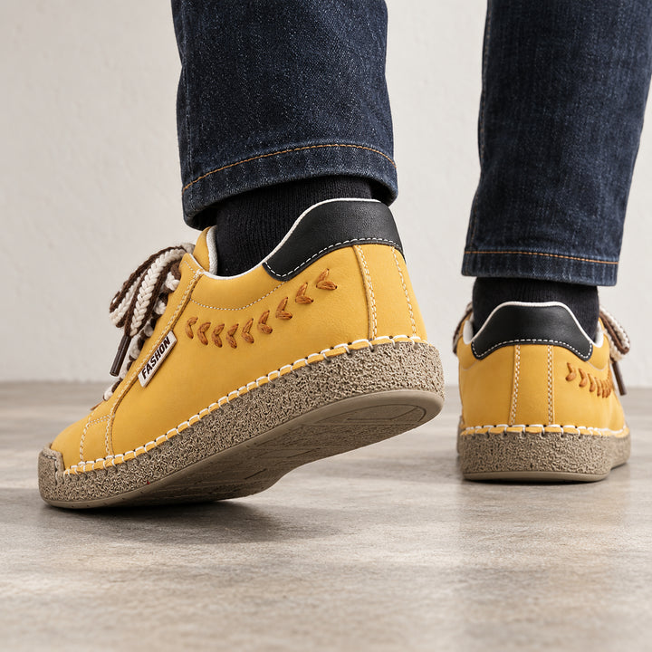 Arlo Hand-Stitched Sneaker — Yellow