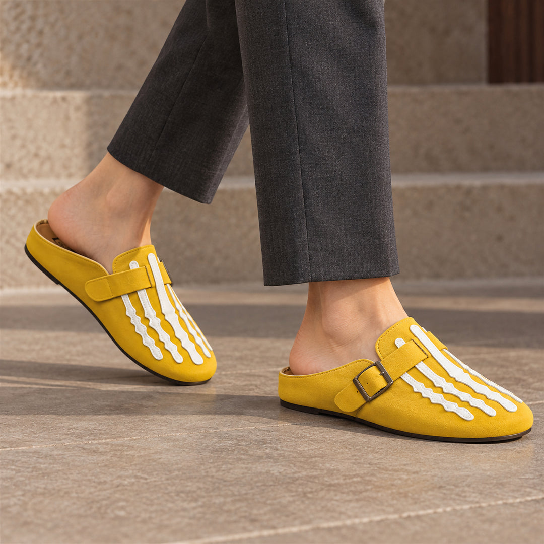Marrow Buckle Clog Mule — Yellow