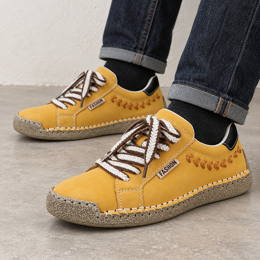 Arlo Hand-Stitched Sneaker — Yellow