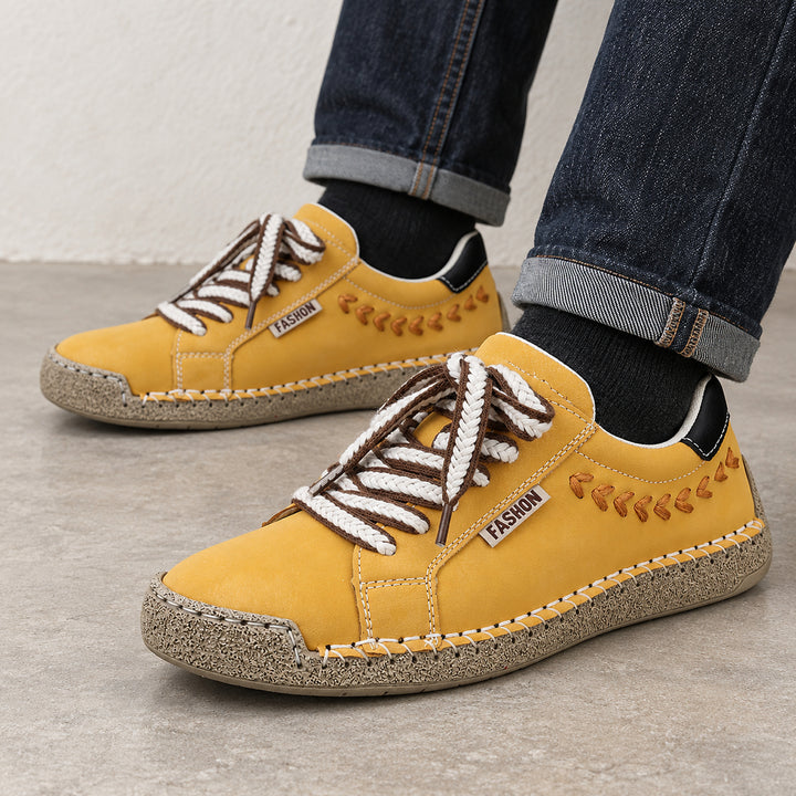 Arlo Hand-Stitched Sneaker — Yellow