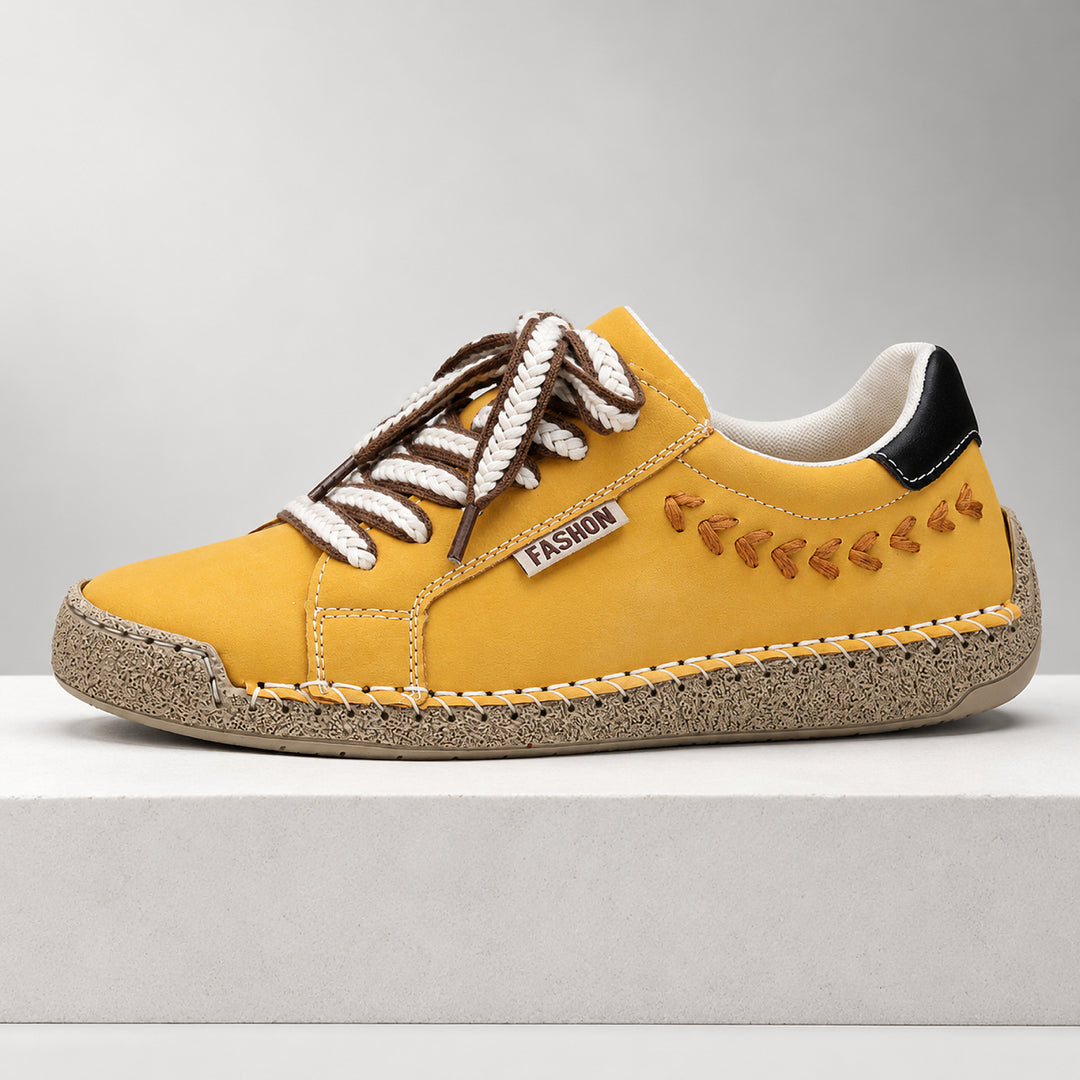 Arlo Hand-Stitched Sneaker — Yellow